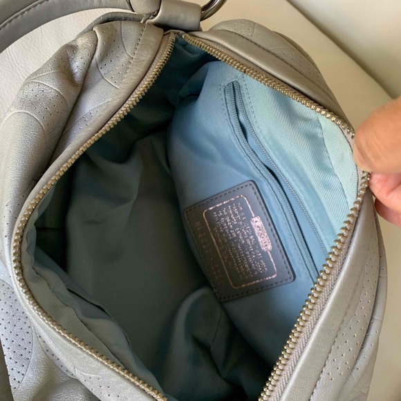 Coach Light Silver Grey Leather Satchel/Shoulder Bag - Picture 9 of 9